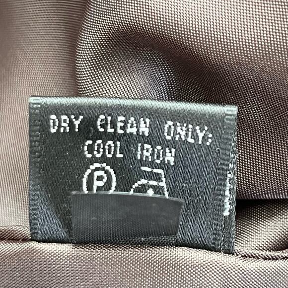 Lafayette 148 New York Satin Ruched Blazer‎ Wooden Button Front Jacket Brown, 10 - Picture 10 of 10